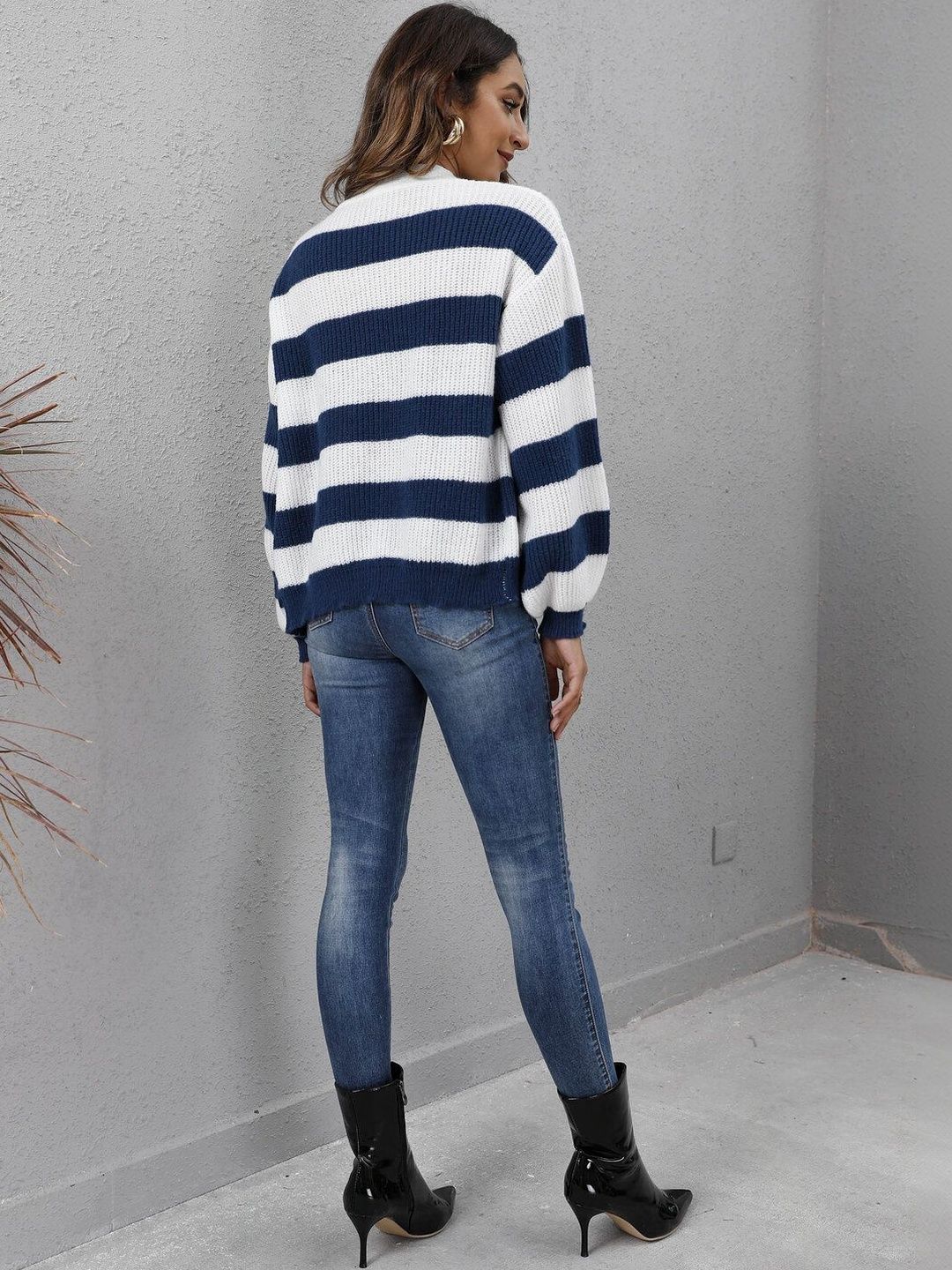 Women Striped Cardigan