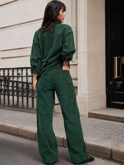 Solid Shirt with Trousers
