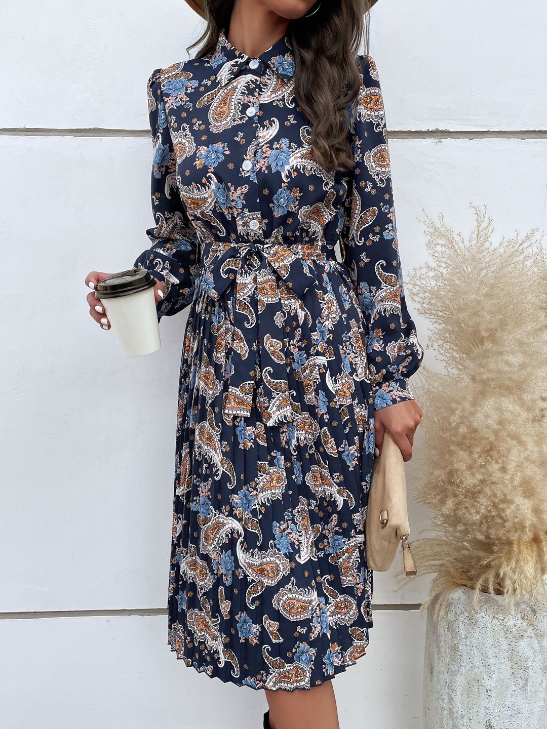 Women's Grey Nowi Print A-Line Dress