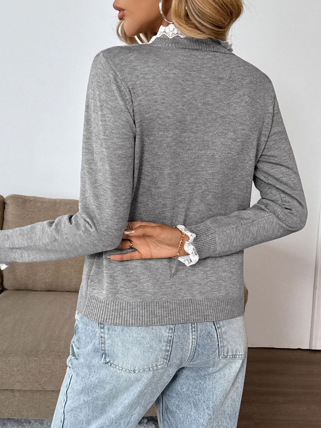 Women's Cotton Stylish Grey Sweater