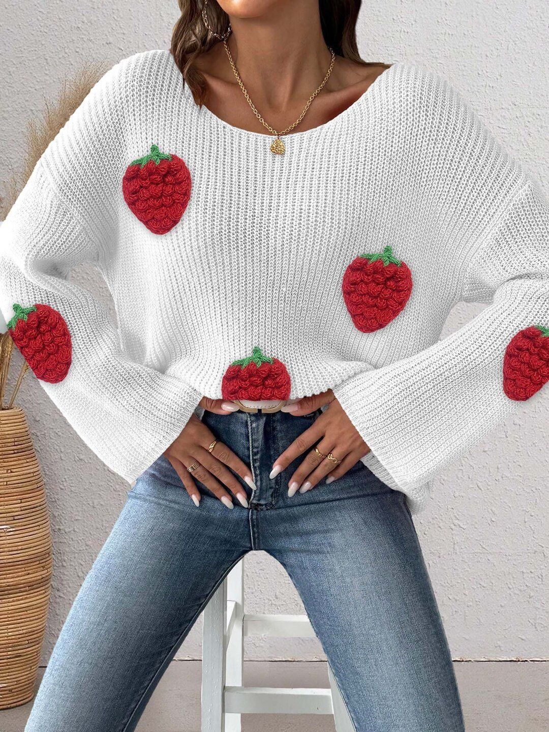 Women Pullover with Applique Detail