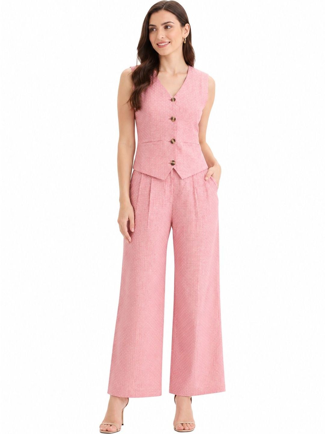 Self Design Vest Top with Trousers