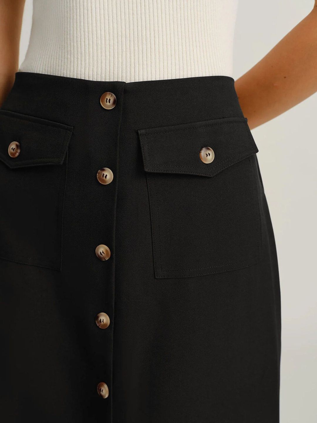 Midi Skirt with Front Split