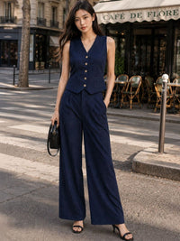 Navy Pinstripe Waistcoat Co-ord