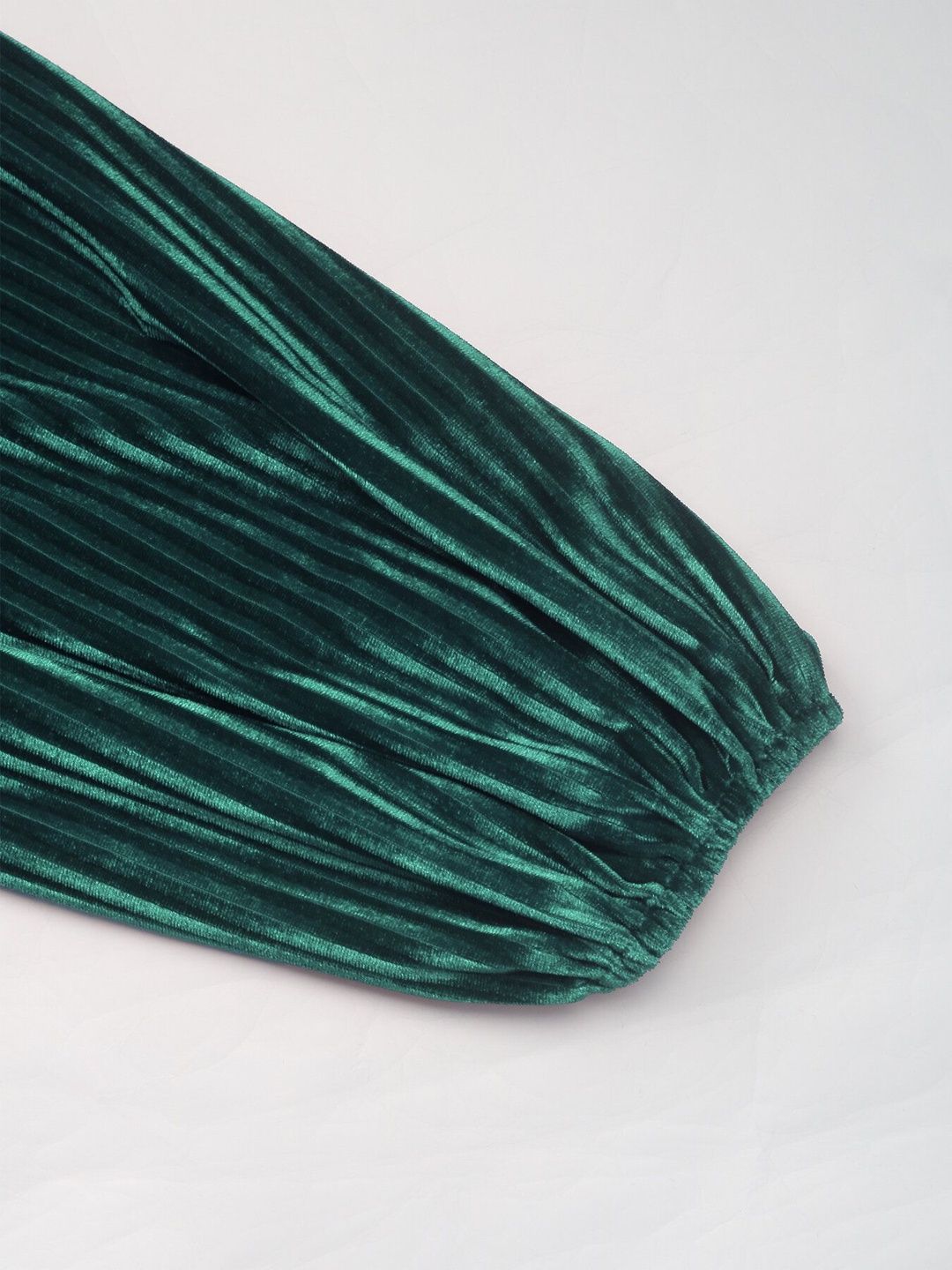 Women's Green Puff Sleeve Dress Blend