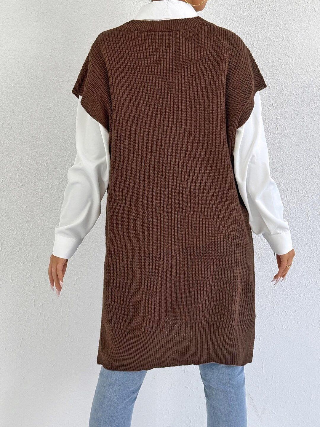 Women Ribbed Sweater Vest