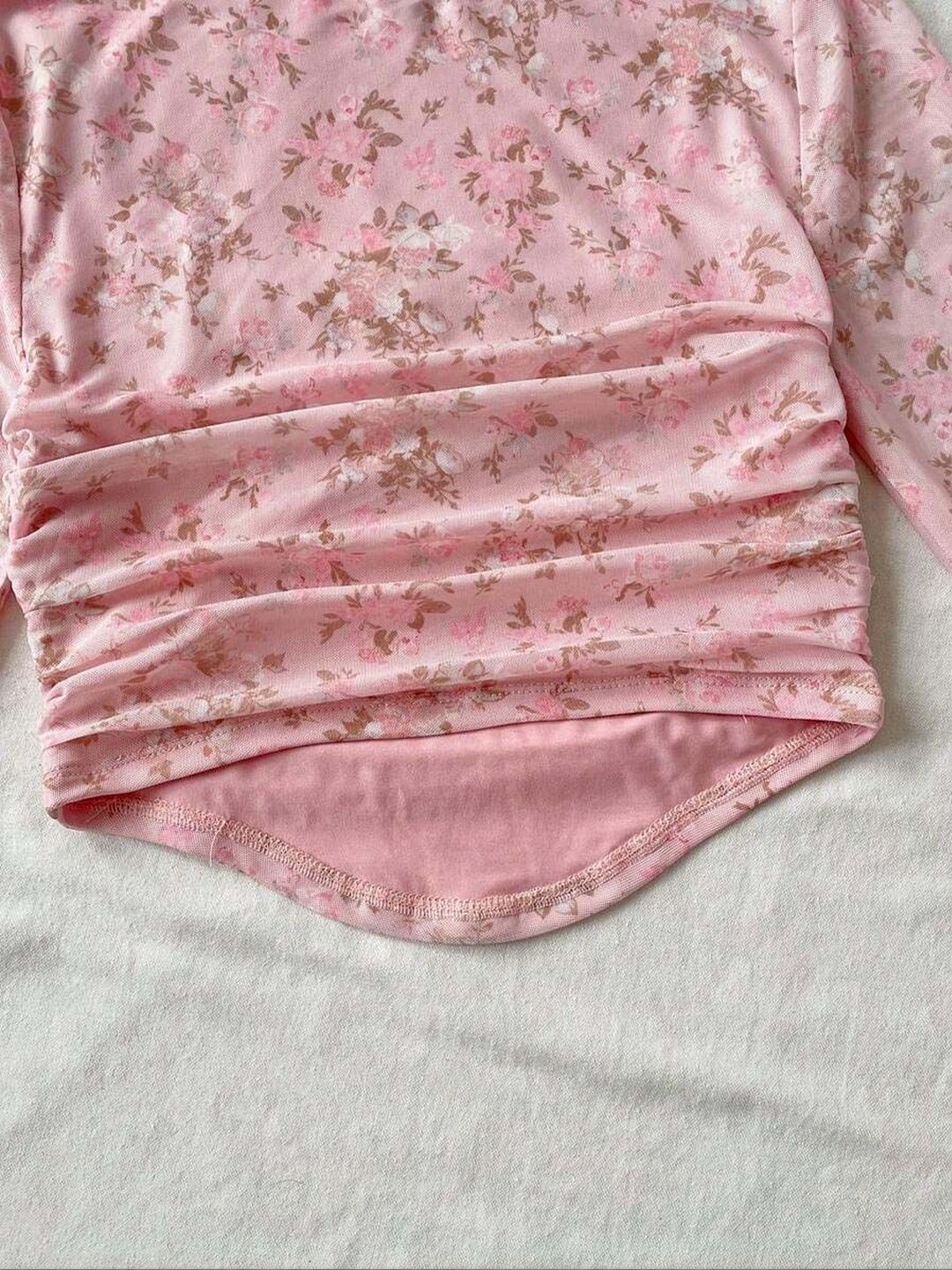 Romantic Florals Printed Top with Skirt