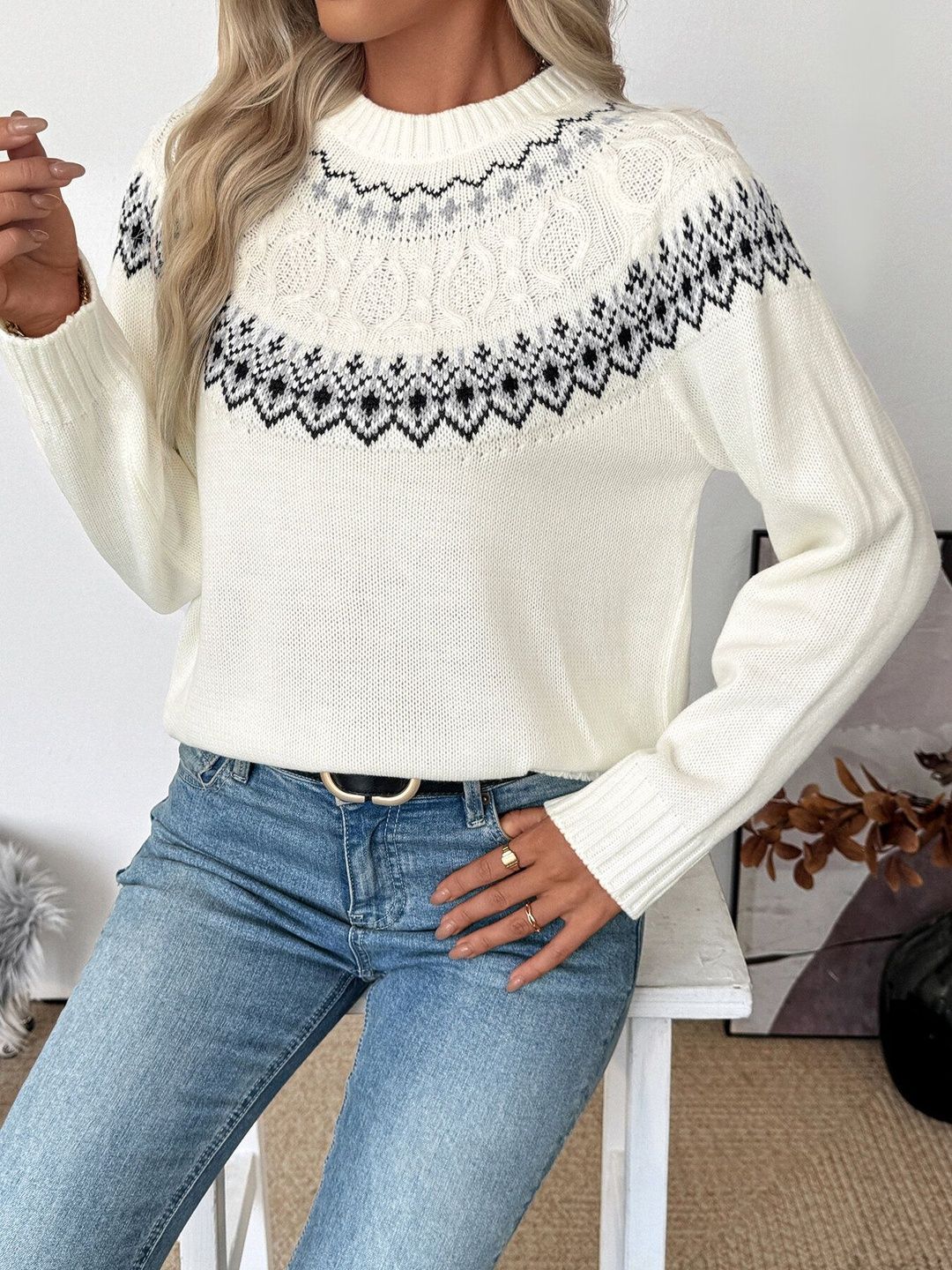 Women's Nowi Women Fair Isle Printed Pullover