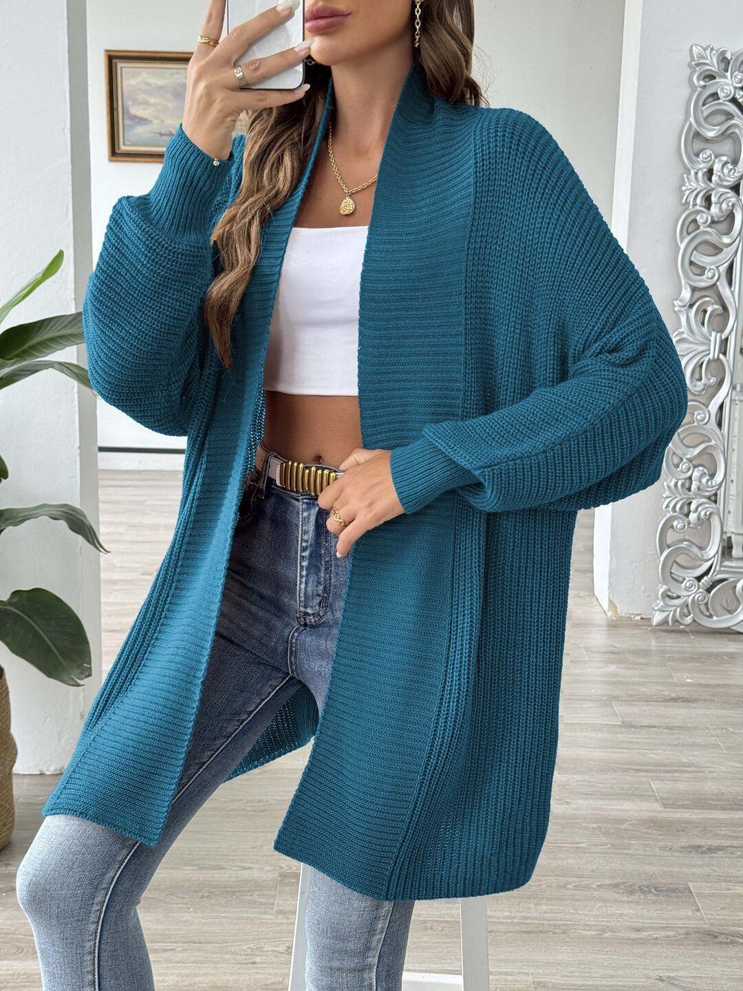 Women Ribbed Cardigan