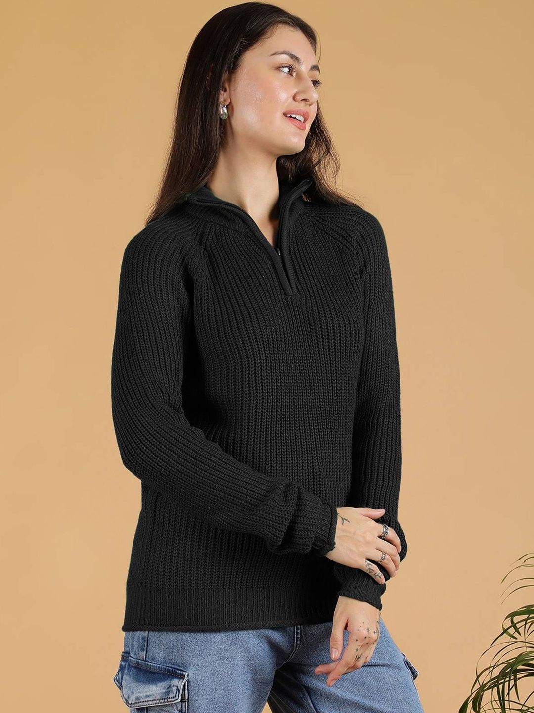 NOWI Women Ribbed Woollen Pullover