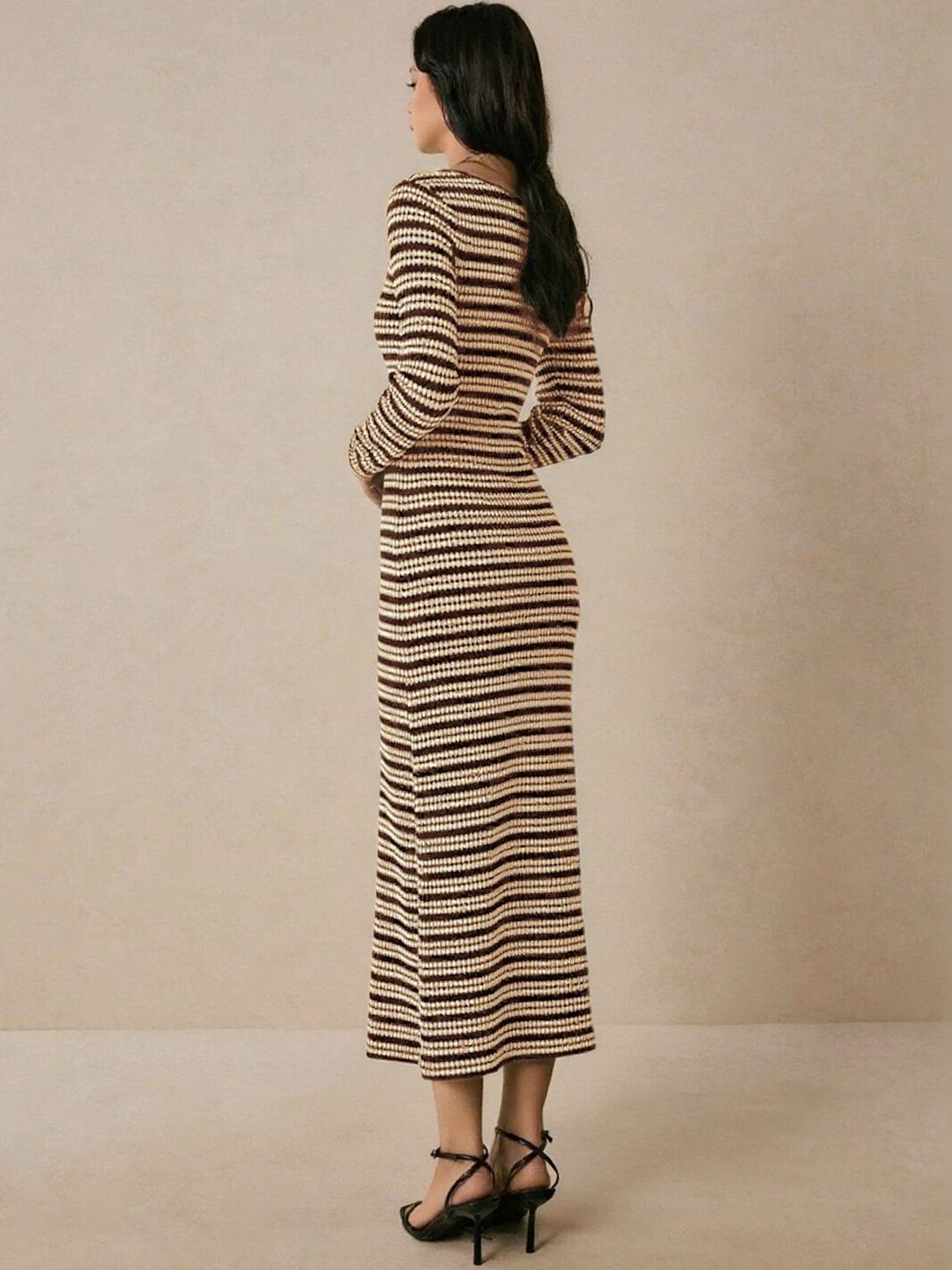 Striped Sheath Midi Dress