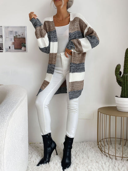 Women Striped Woollen Cardigan
