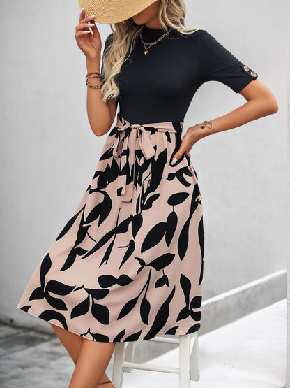 Floral Print Fit & Flare Midi Dress