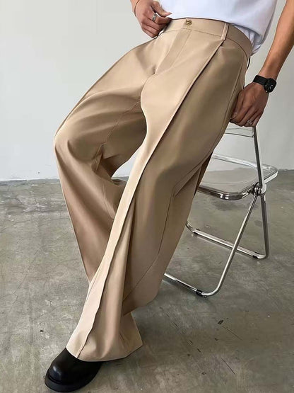 Men Wrinkle Free Pleated Trousers