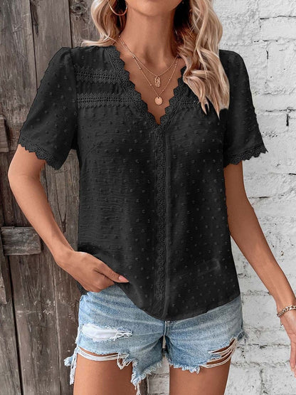 Women's Black Top Blend Printed Regular Fit