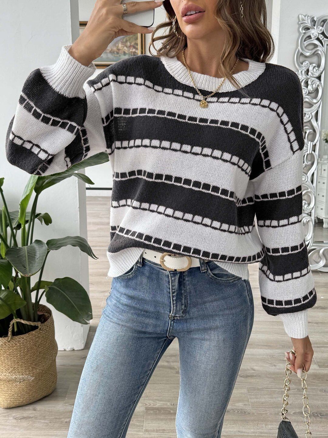 Women Striped Pullover